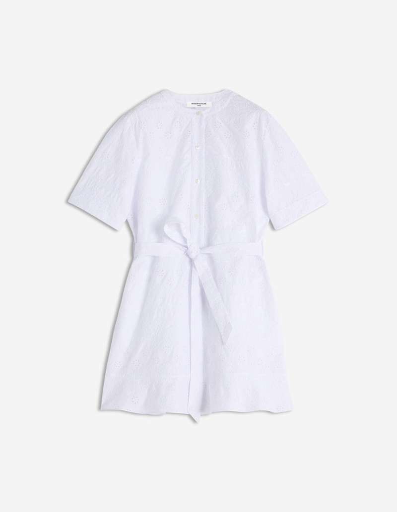 BRODERIE ANGLAISE GODET MINI DRESS - 1
