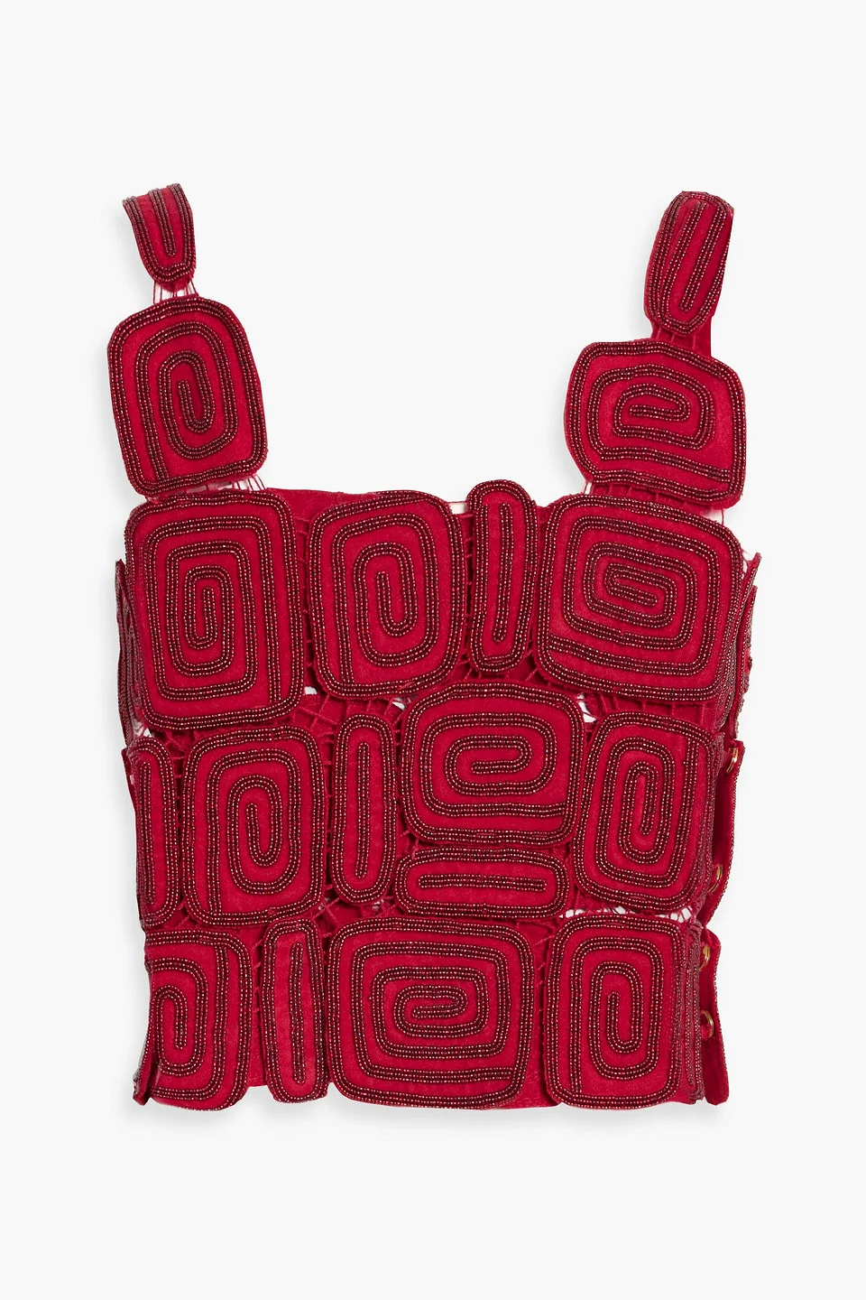 Reia cropped bead-embellished wool-blend top - 1