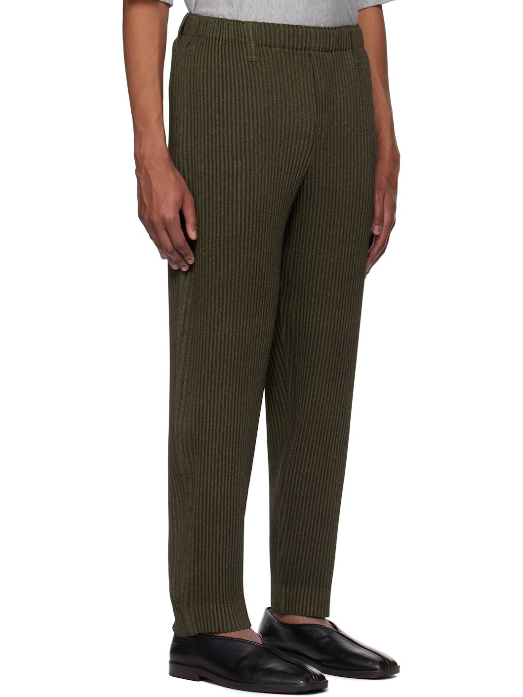 Khaki Wool Like Light Trousers - 2