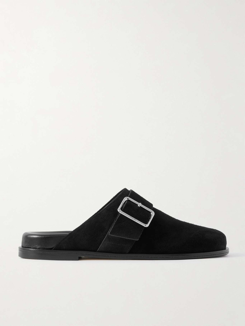 Finja buckled suede mules Black 1