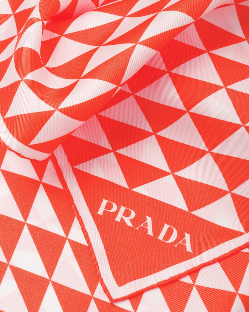 Prada Printed silk twill scarf outlook
