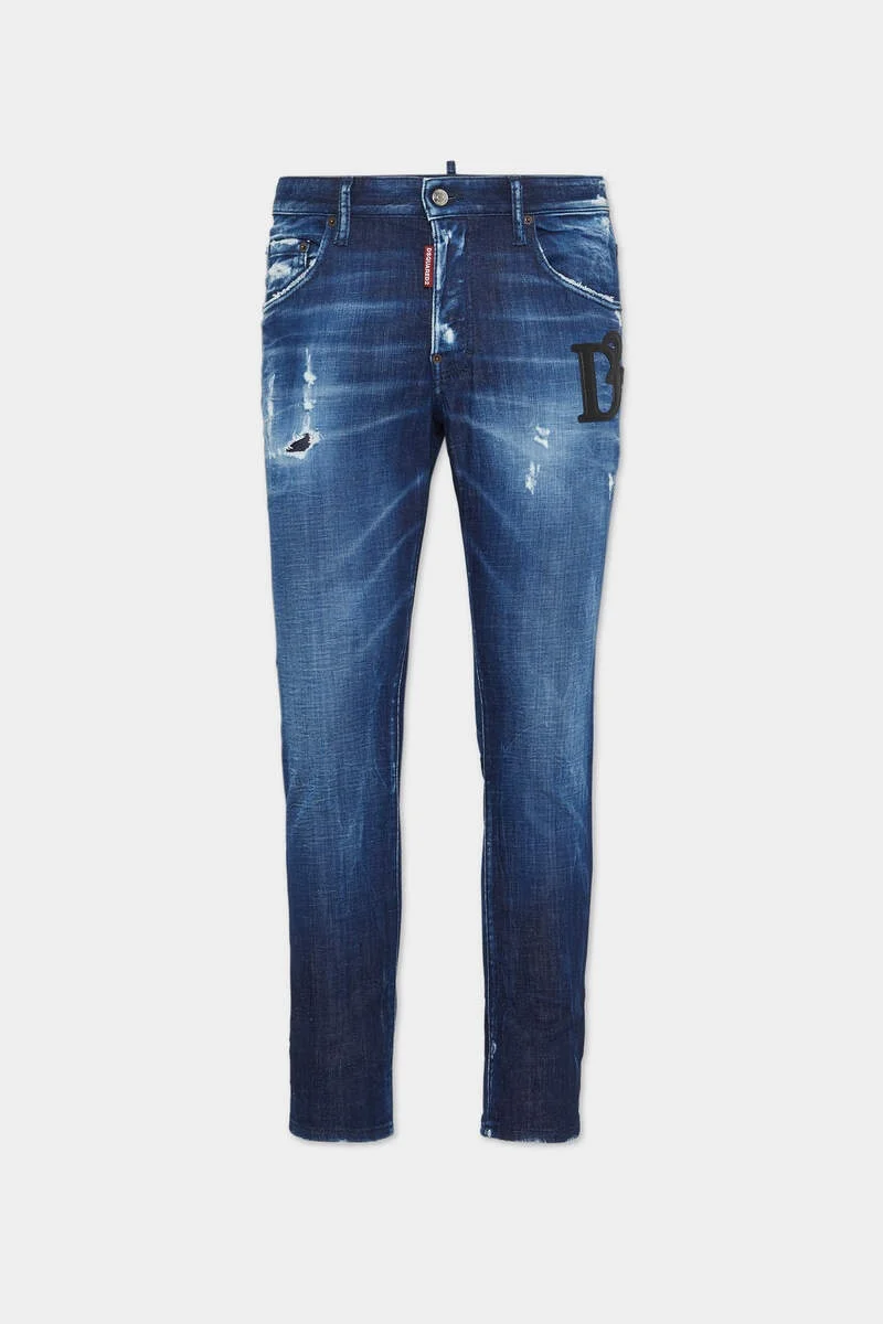 DARK MIDNIGHT BLUE WASH SKATER JEANS - 1