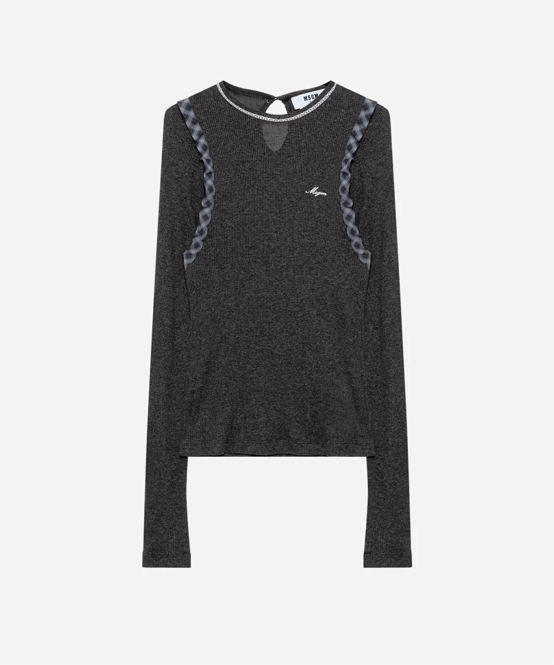 Ribbed sweater with ruffles - 1