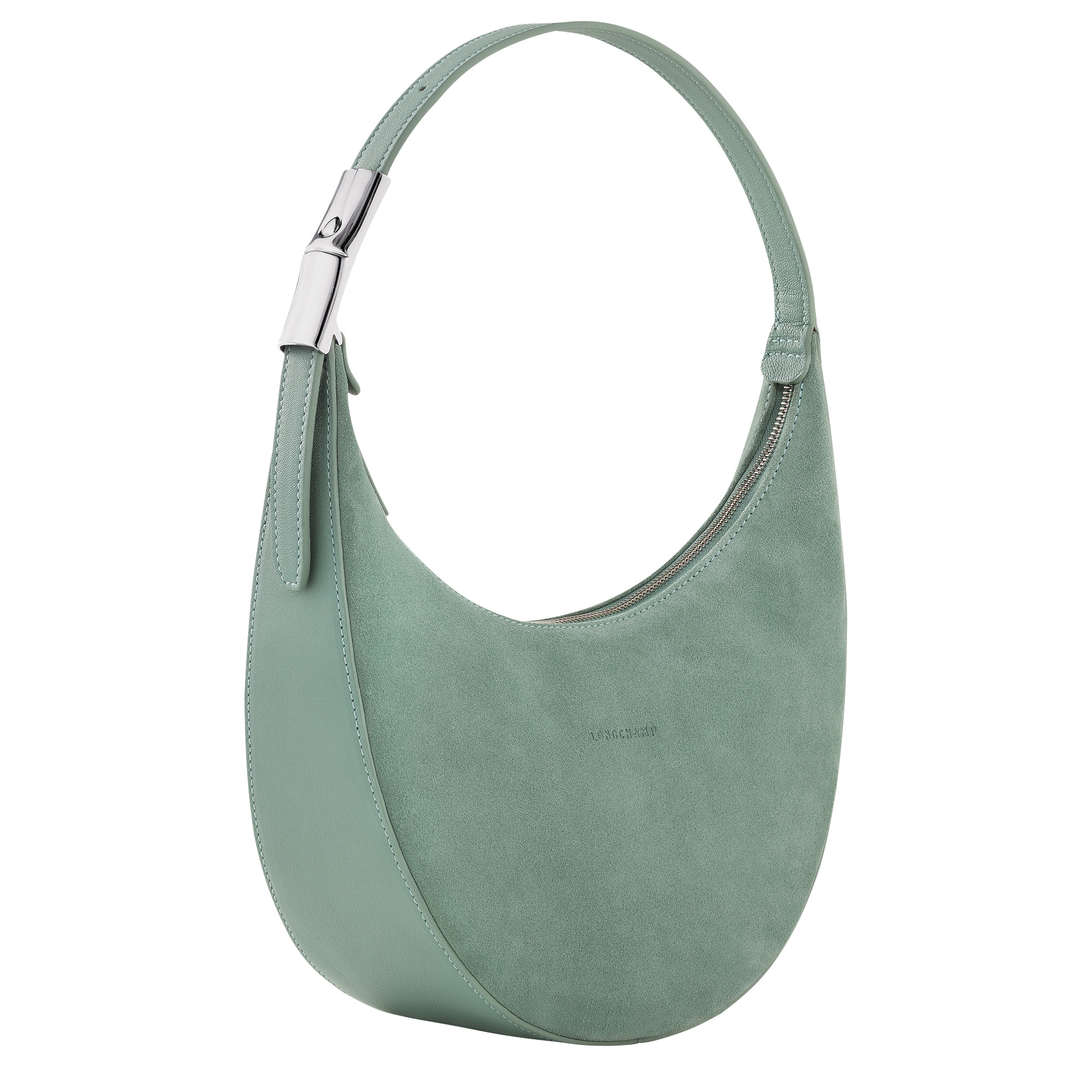 Longchamp Roseau Essential M Hobo bag Green-gray - Leather