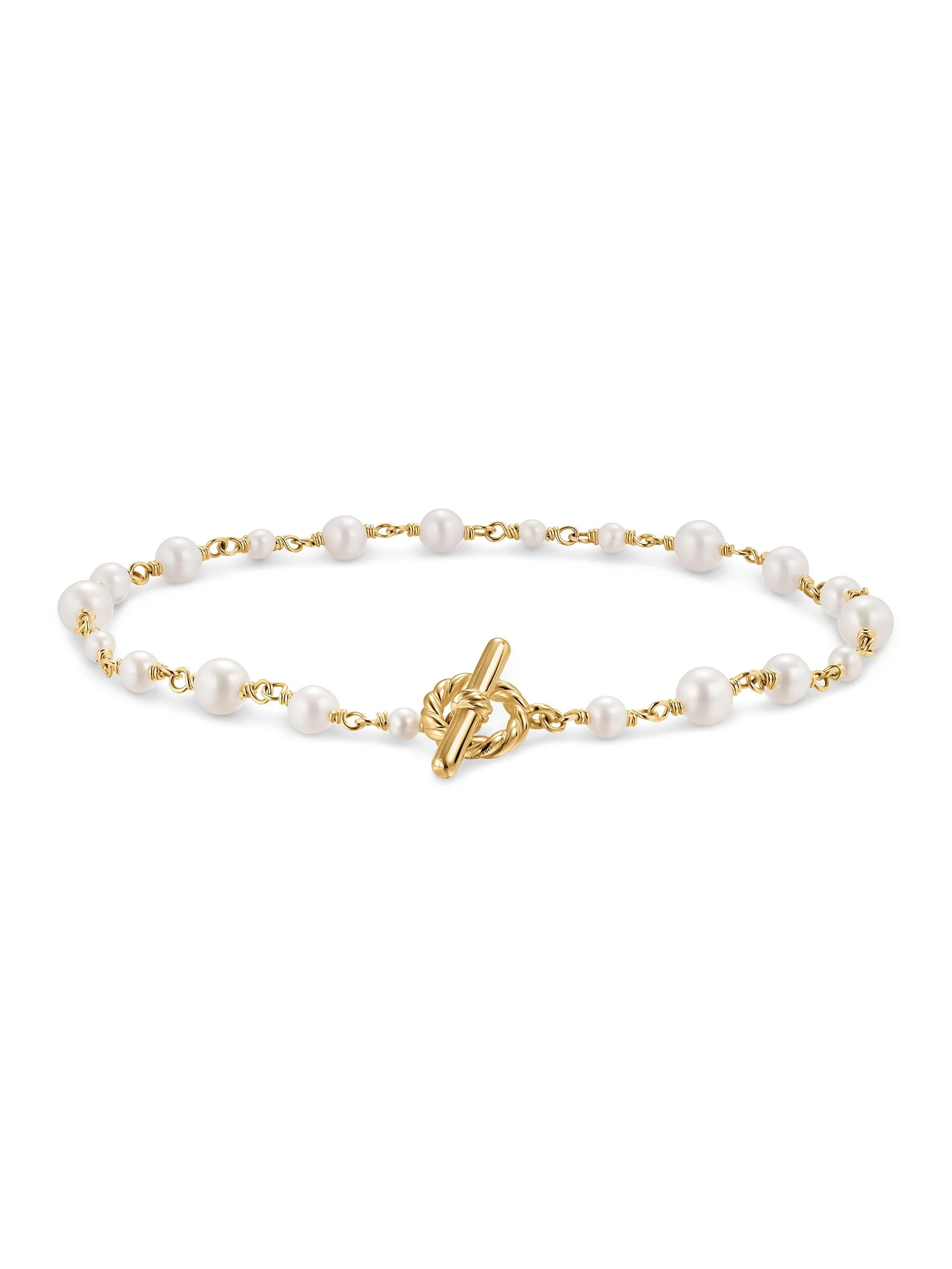 Women's Pearl Classics Toggle Chain Bracelet in 18K Yellow Gold, 4.5MM - Pearl - 1