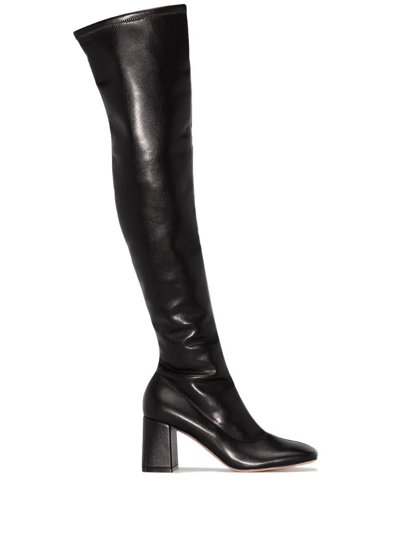 square-toe 70mm knee-high boots - 1