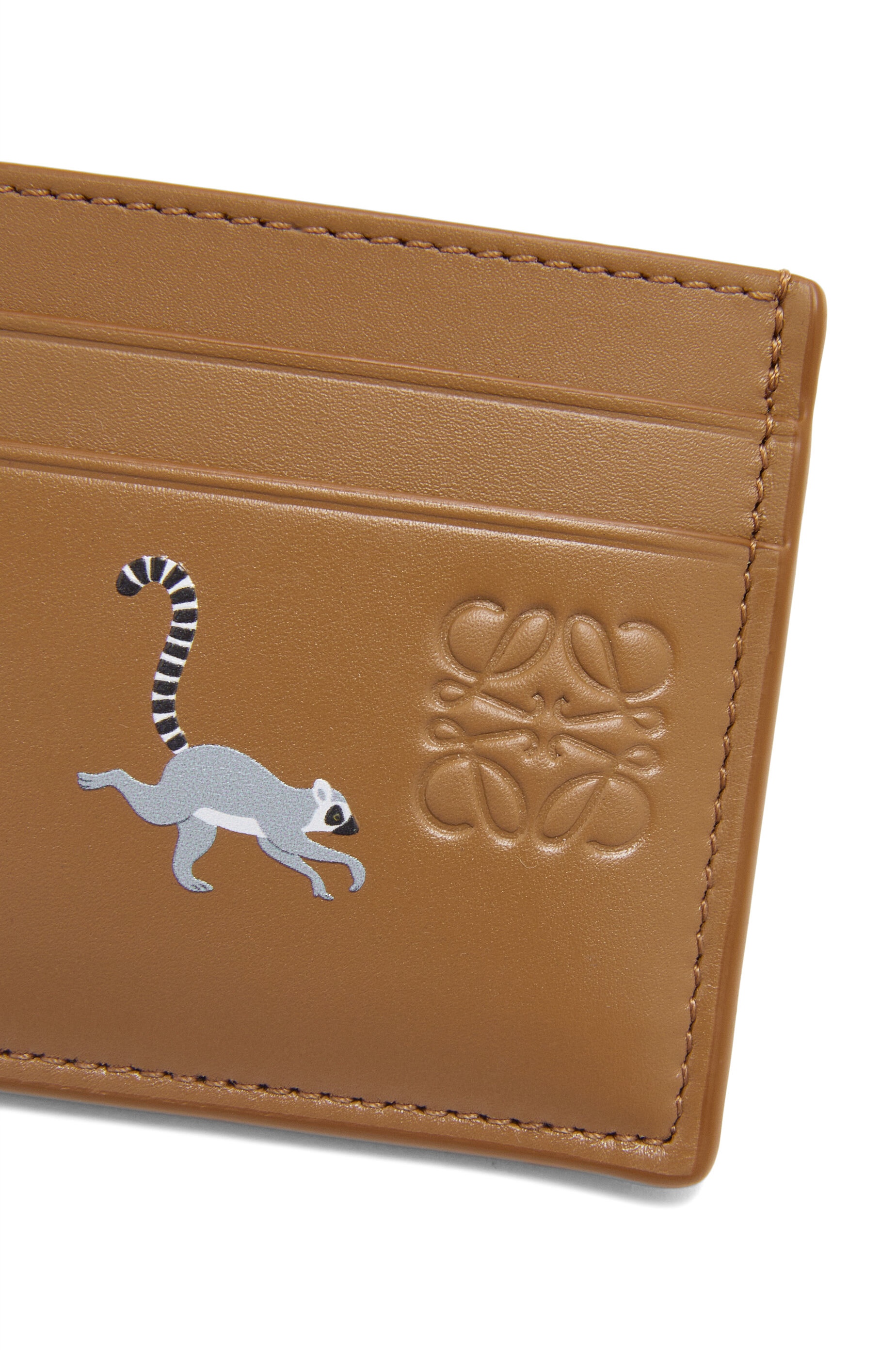 Lemur plain cardholder in satin calfskin - 4