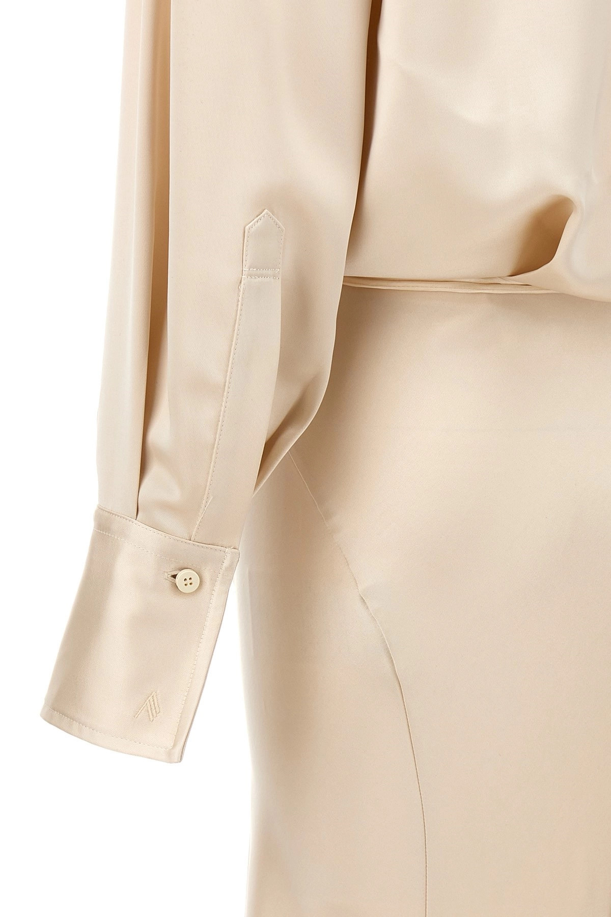 Long satin chemisier dress - 5