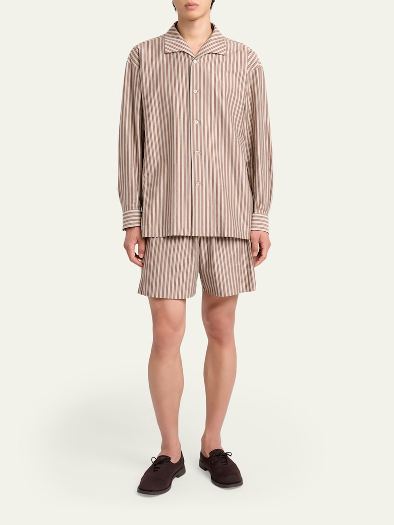 ISSEY MIYAKE Men's Multi-Stripe Polyester Button-Down Shirt outlook