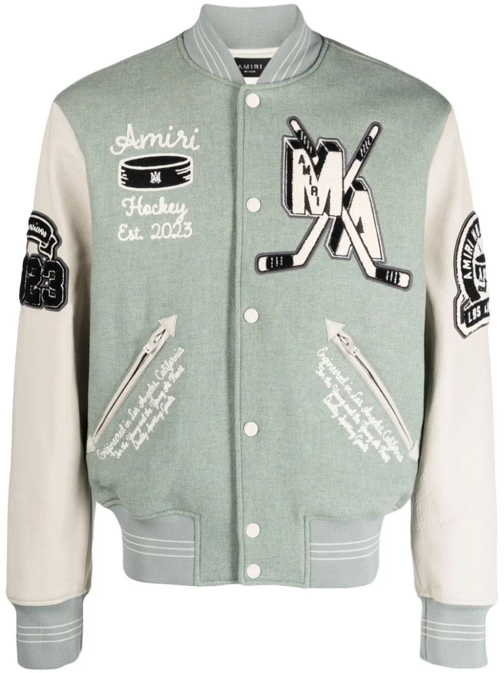 logo-appliqué varsity jacket - 1