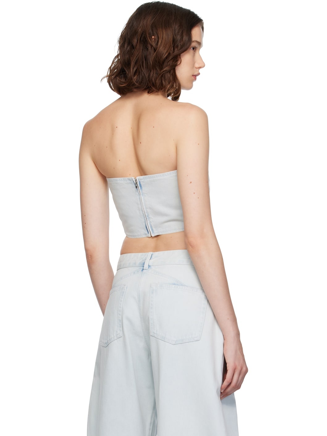 Blue Bustier Denim Top - 3