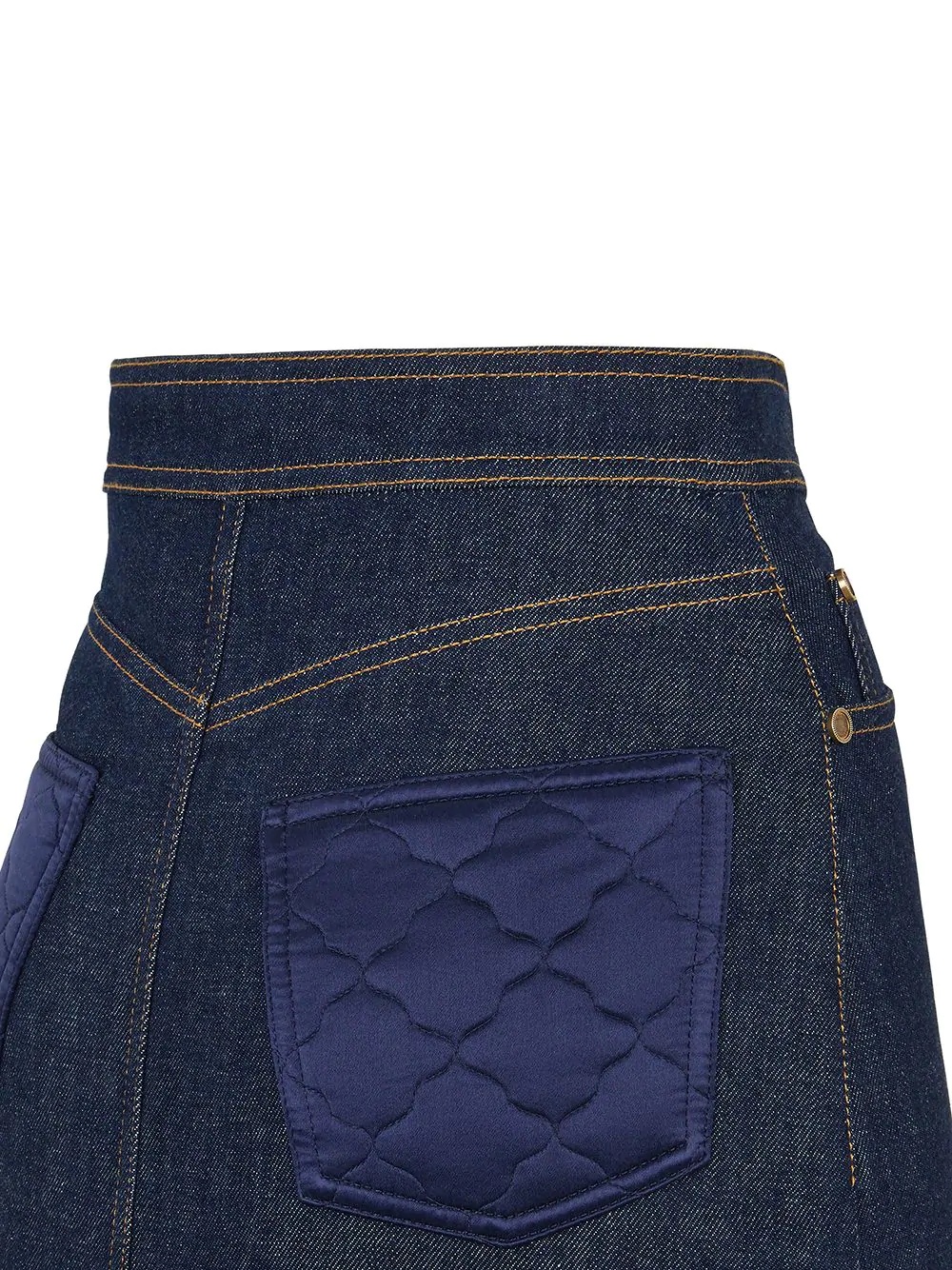 padded-detail denim skirt - 3