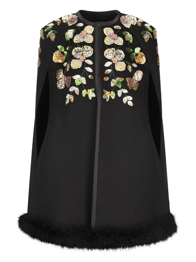 floral-embellished cape 1