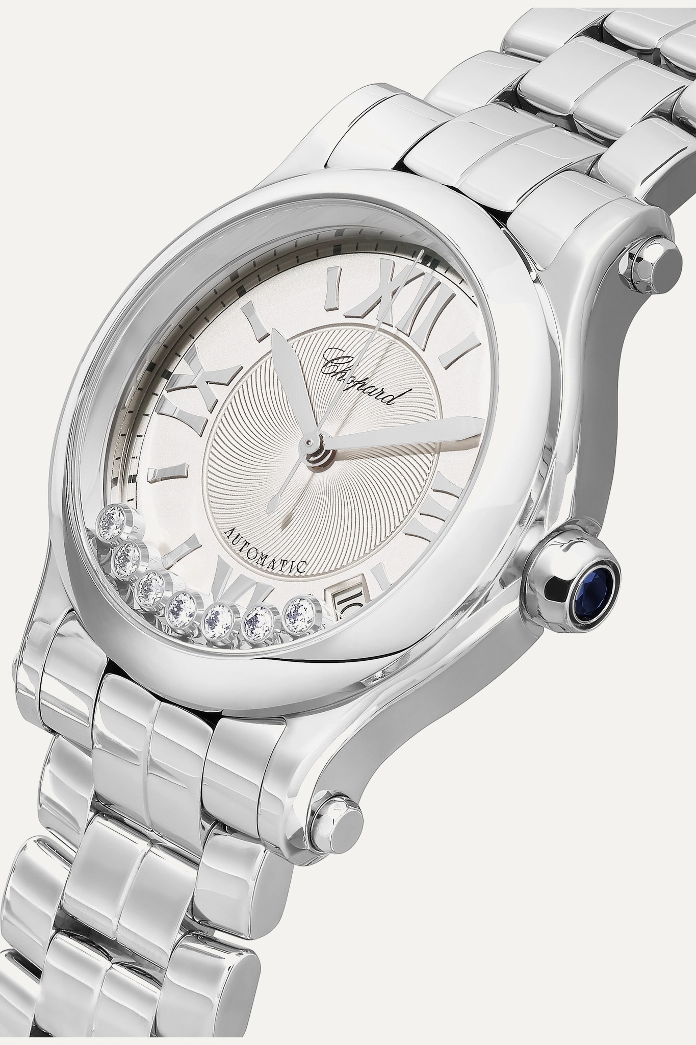 Happy Sport Automatic 36mm stainless steel and diamond watch - 3