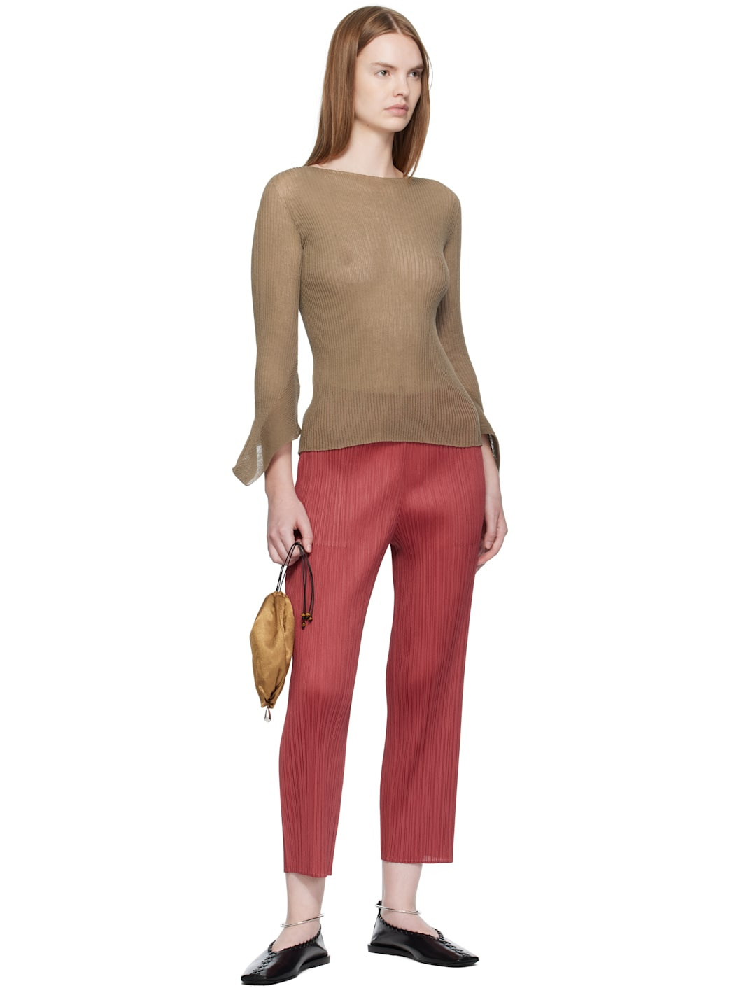 Red Lamp Shade Pants - 4