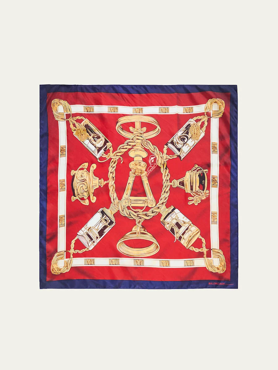 AI Square Silk Scarf - 1