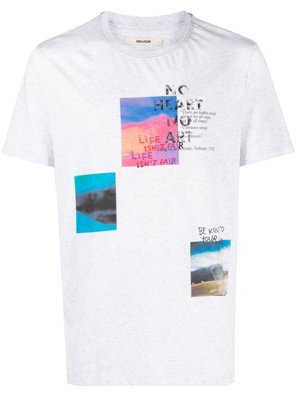 graphic-print mÃ©lange-effect T-shirt - 1