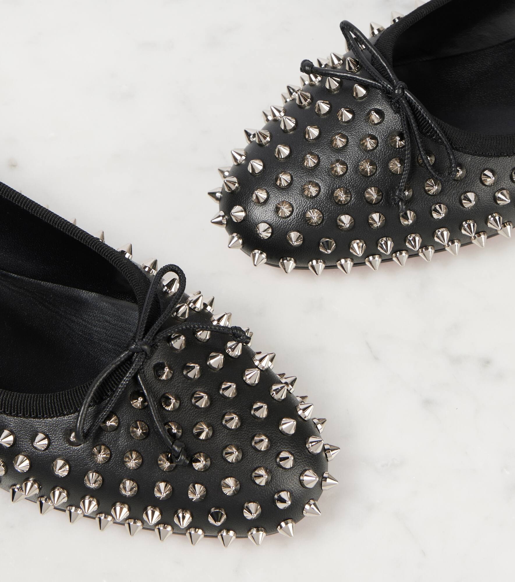 Spiked leather ballet flats - 5