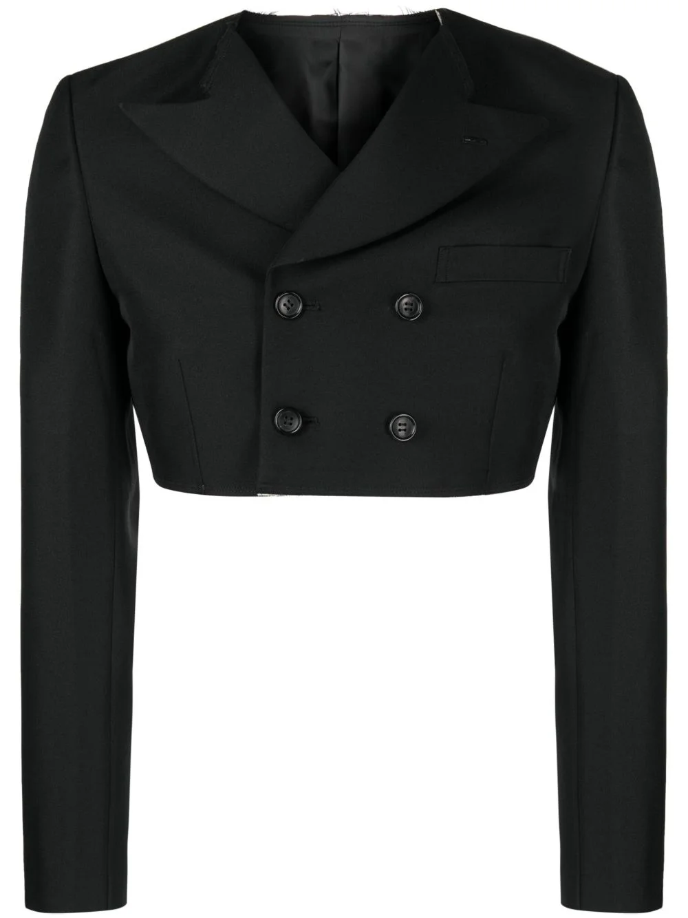 double-breasted cropped blazer - 1