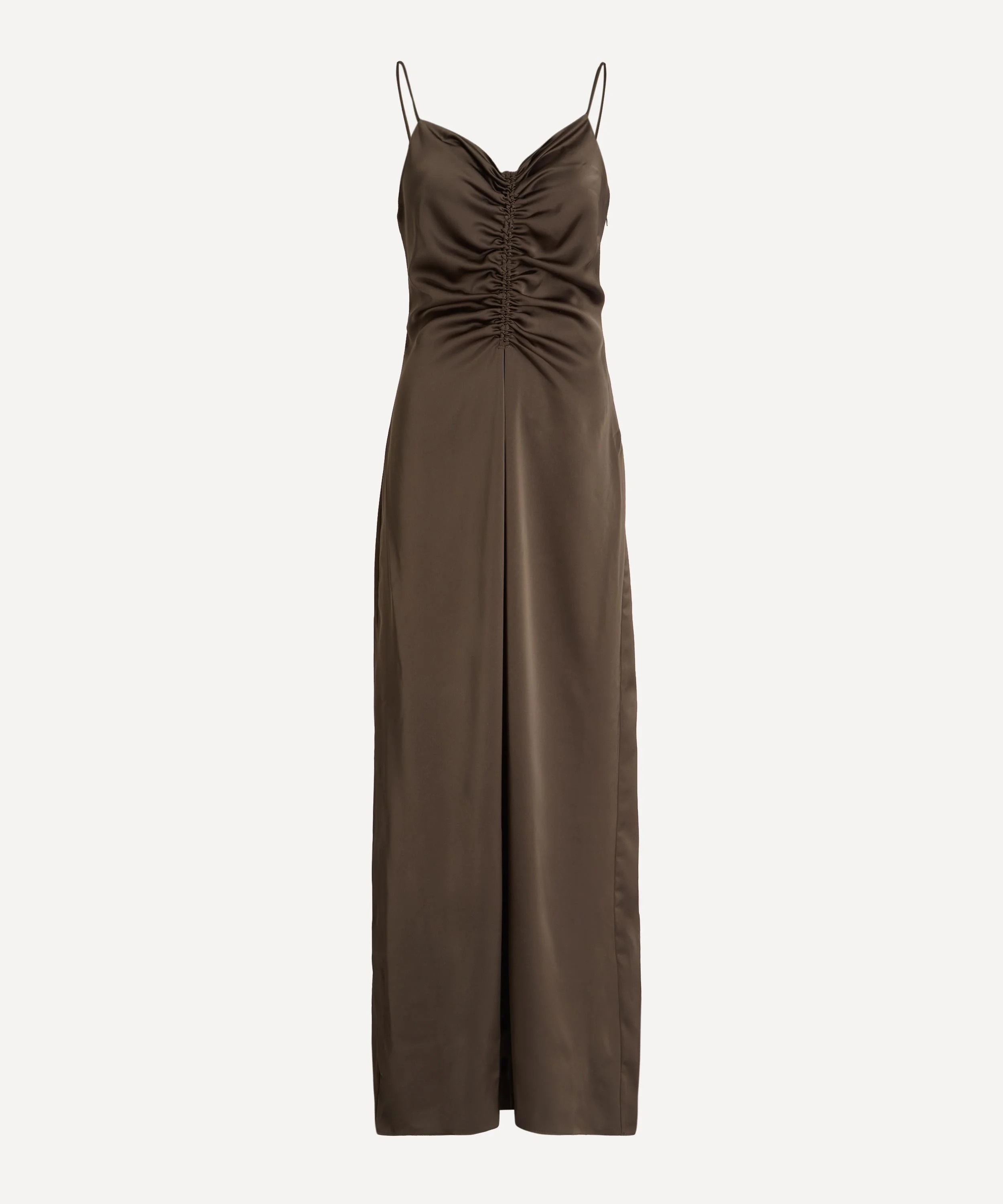Dark Green V-Neck Slip Dress - 1