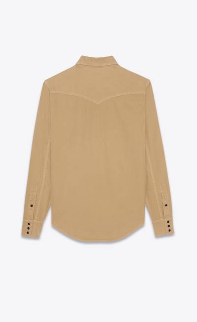 SAINT LAURENT western shirt in beige stonewashed denim outlook