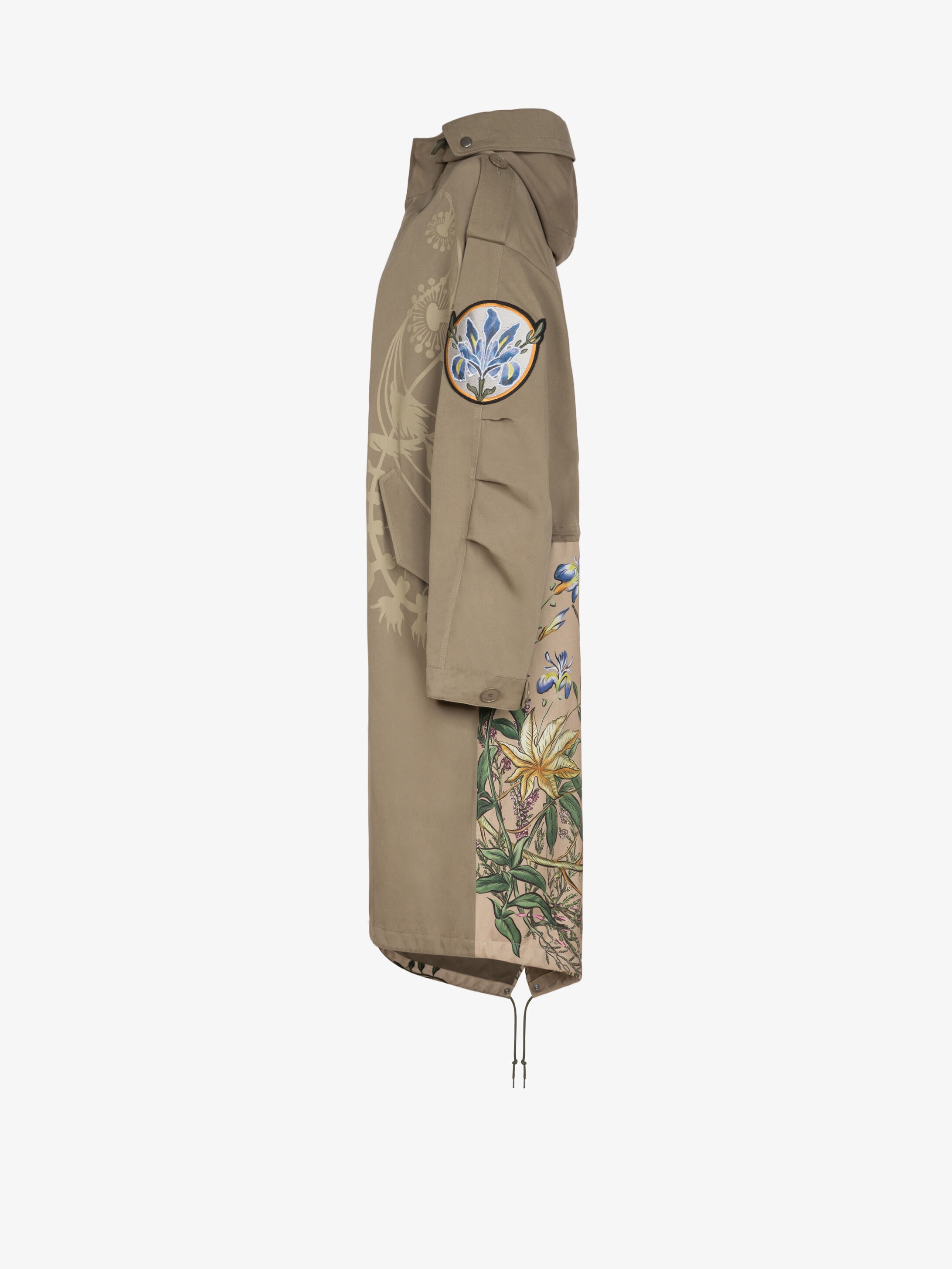 Oversized printed parka with floral patchs - 4