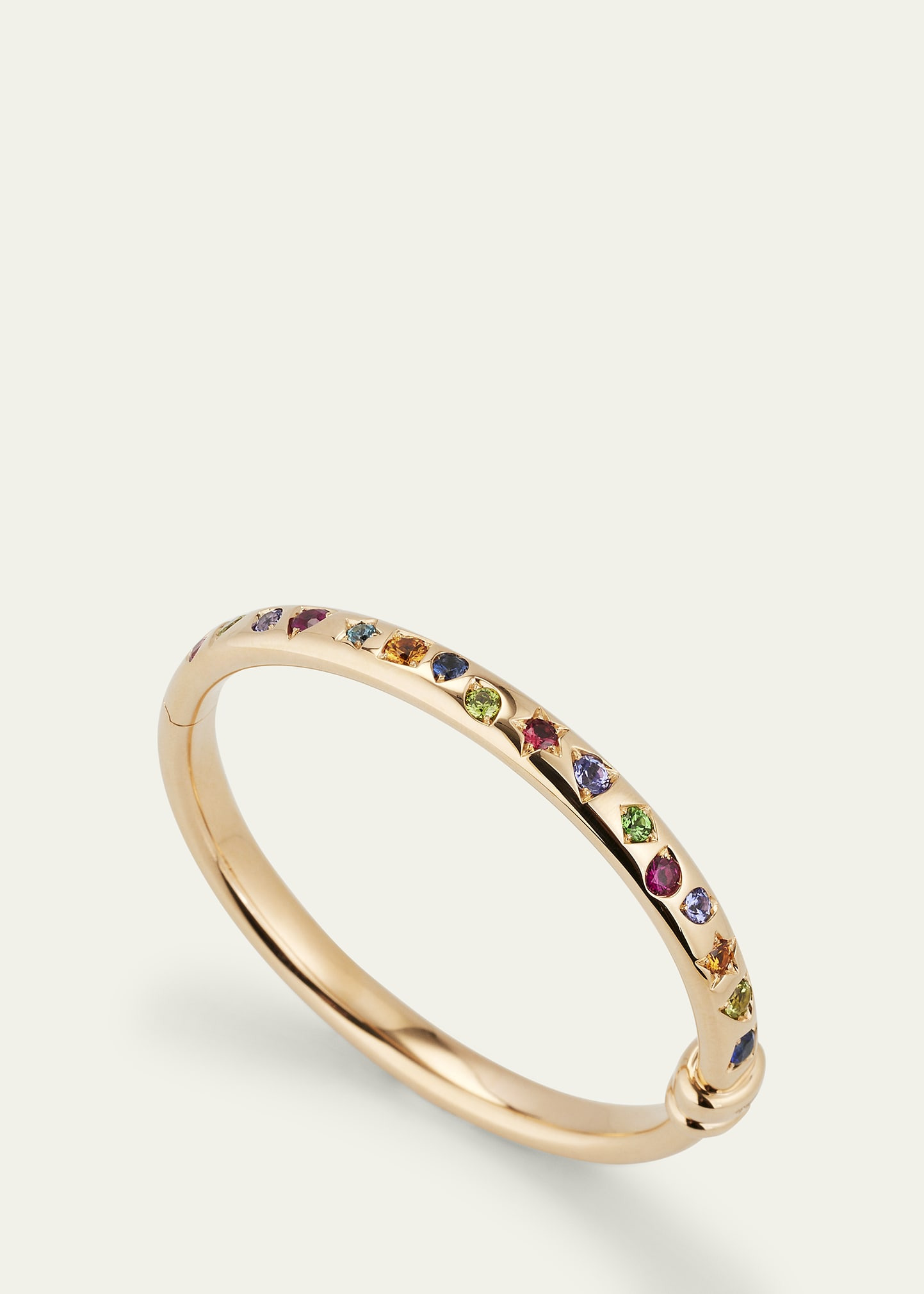 18K Rose Gold Iconica Bangle Bracelet with Various Stones - 3