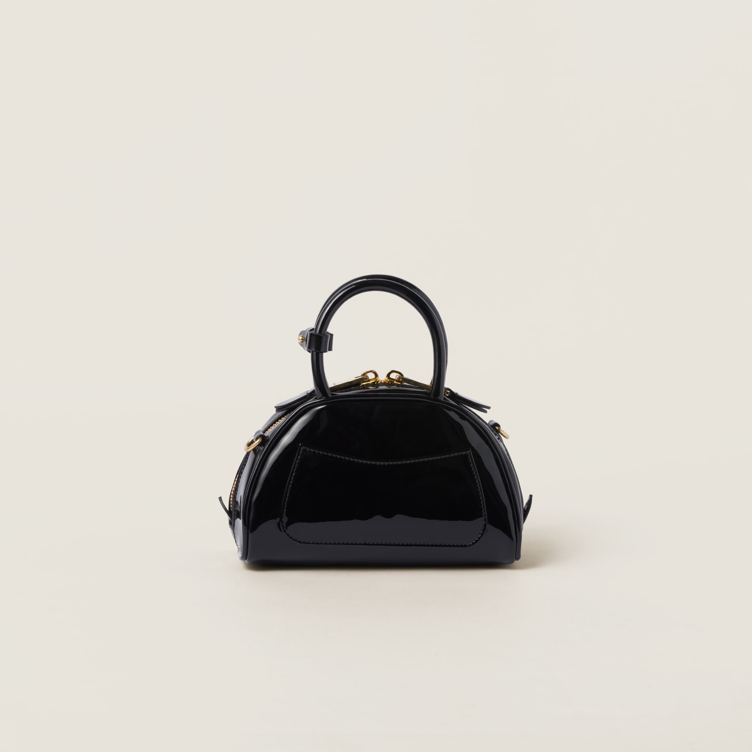 Patent leather top-handle bag - 4