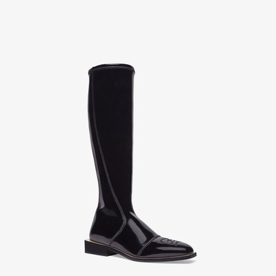 FENDI Glossy black neoprene boots outlook