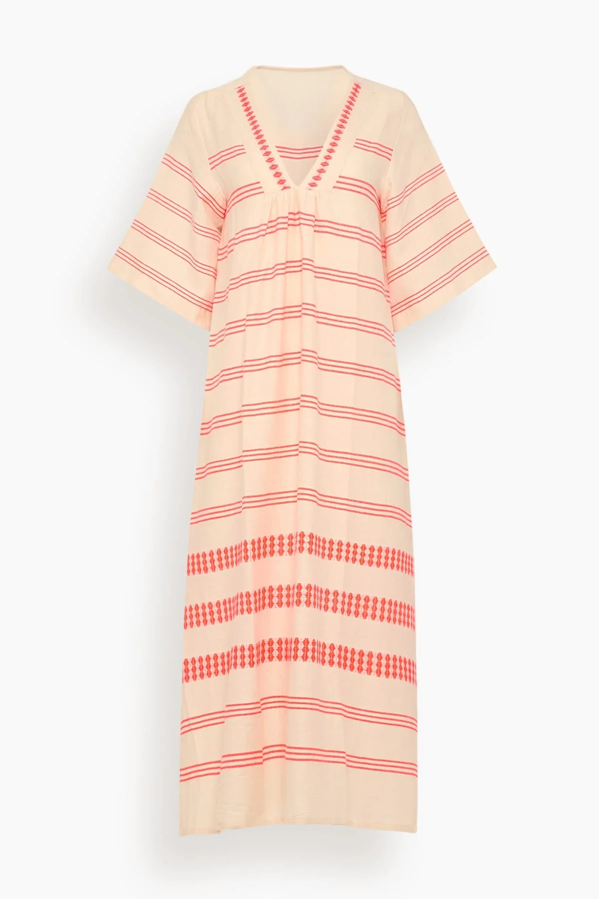 Edna V-Neck Dress in Tigist Flame - 1