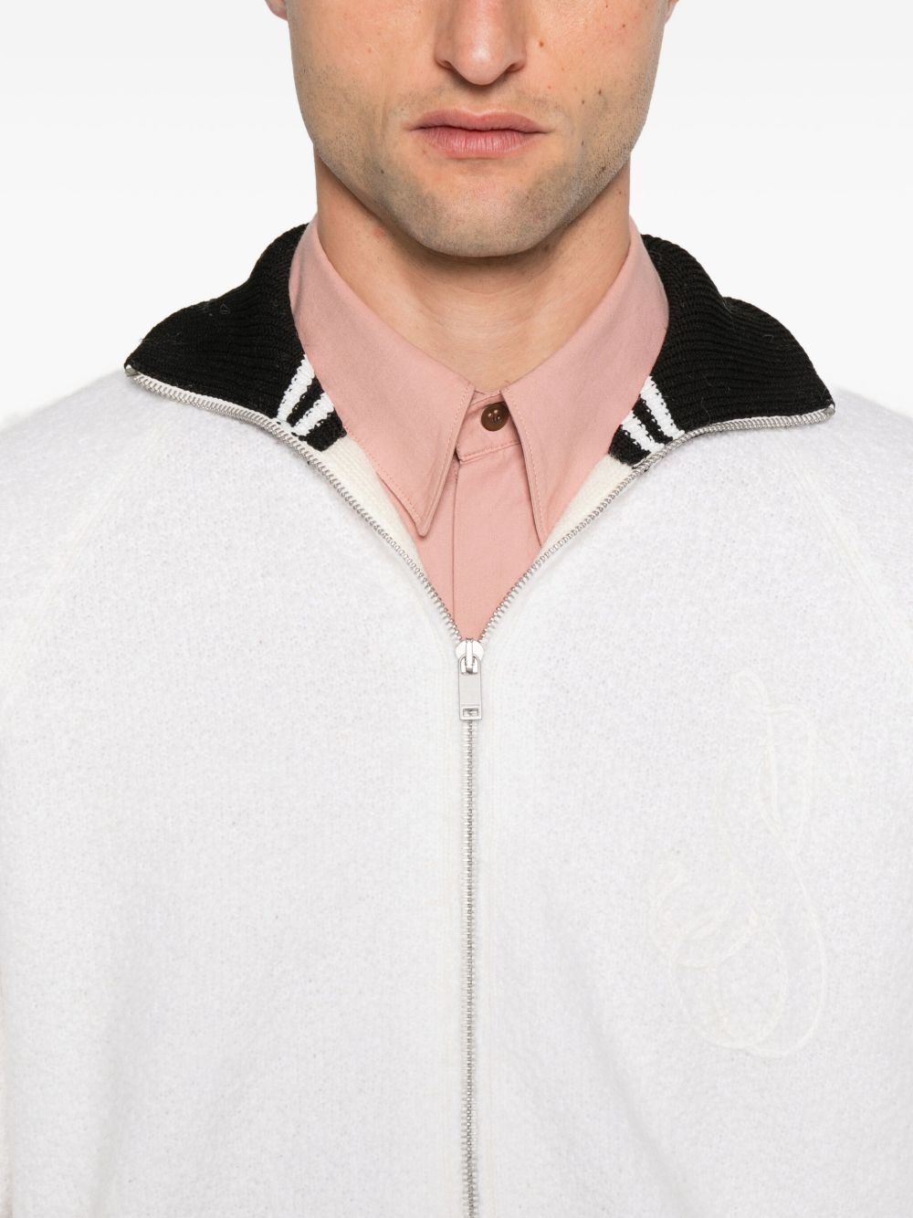 high-neck zip-fastening cardigan - 5