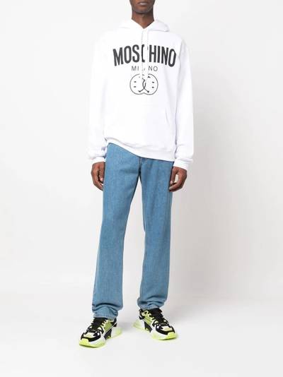 Moschino logo-print drawstring hoodie outlook