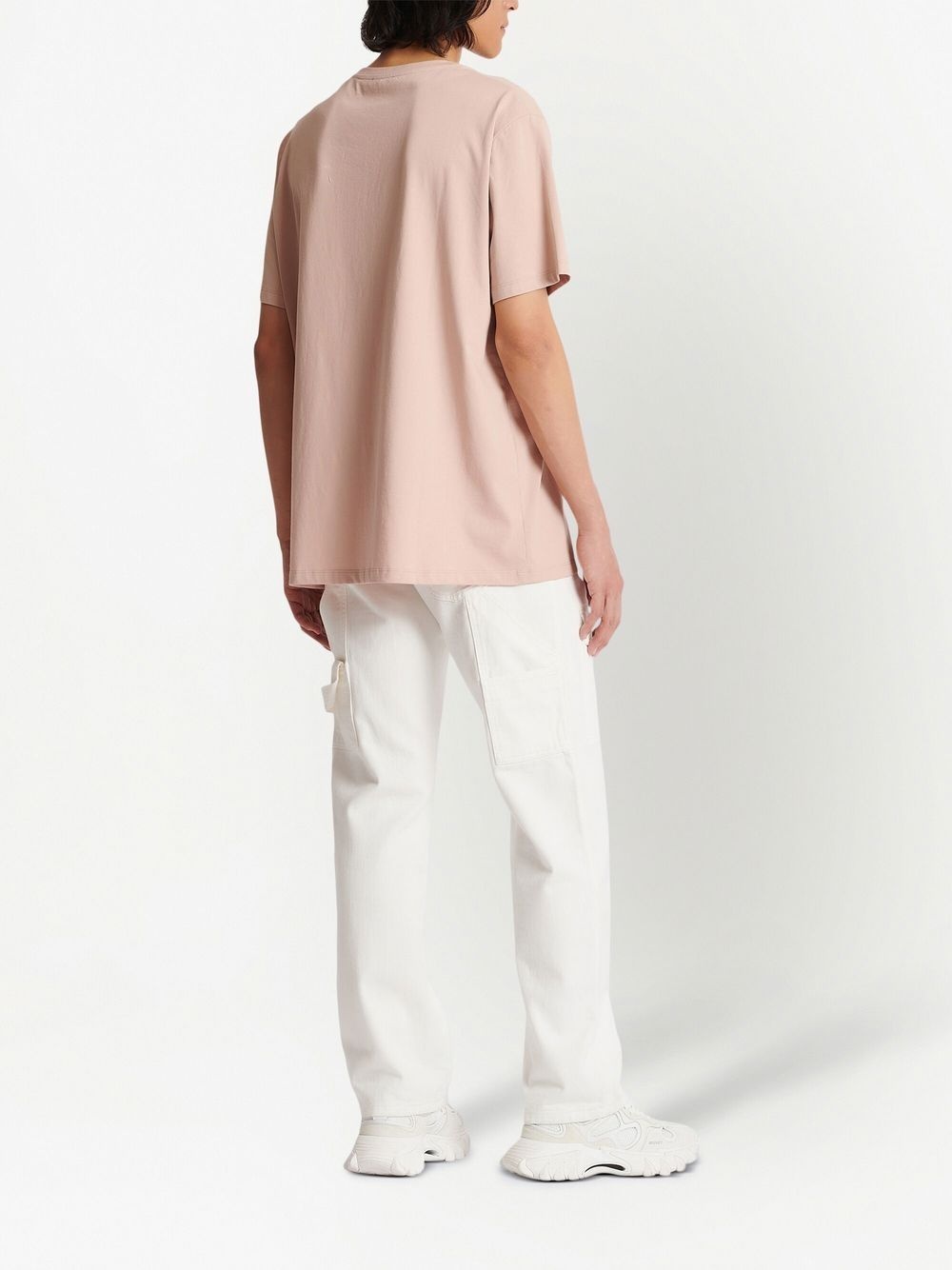 flocked-logo cotton T-shirt - 3