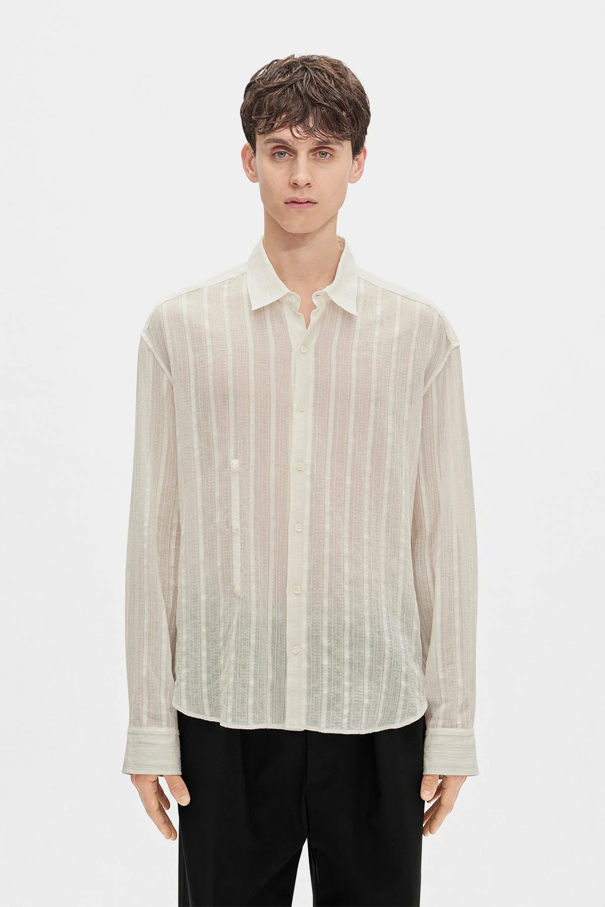 Isak Twisted Light Dobby Stripe Shirt - 1