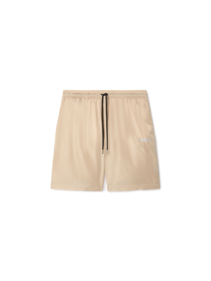 Beige Outline Swim Shorts 1