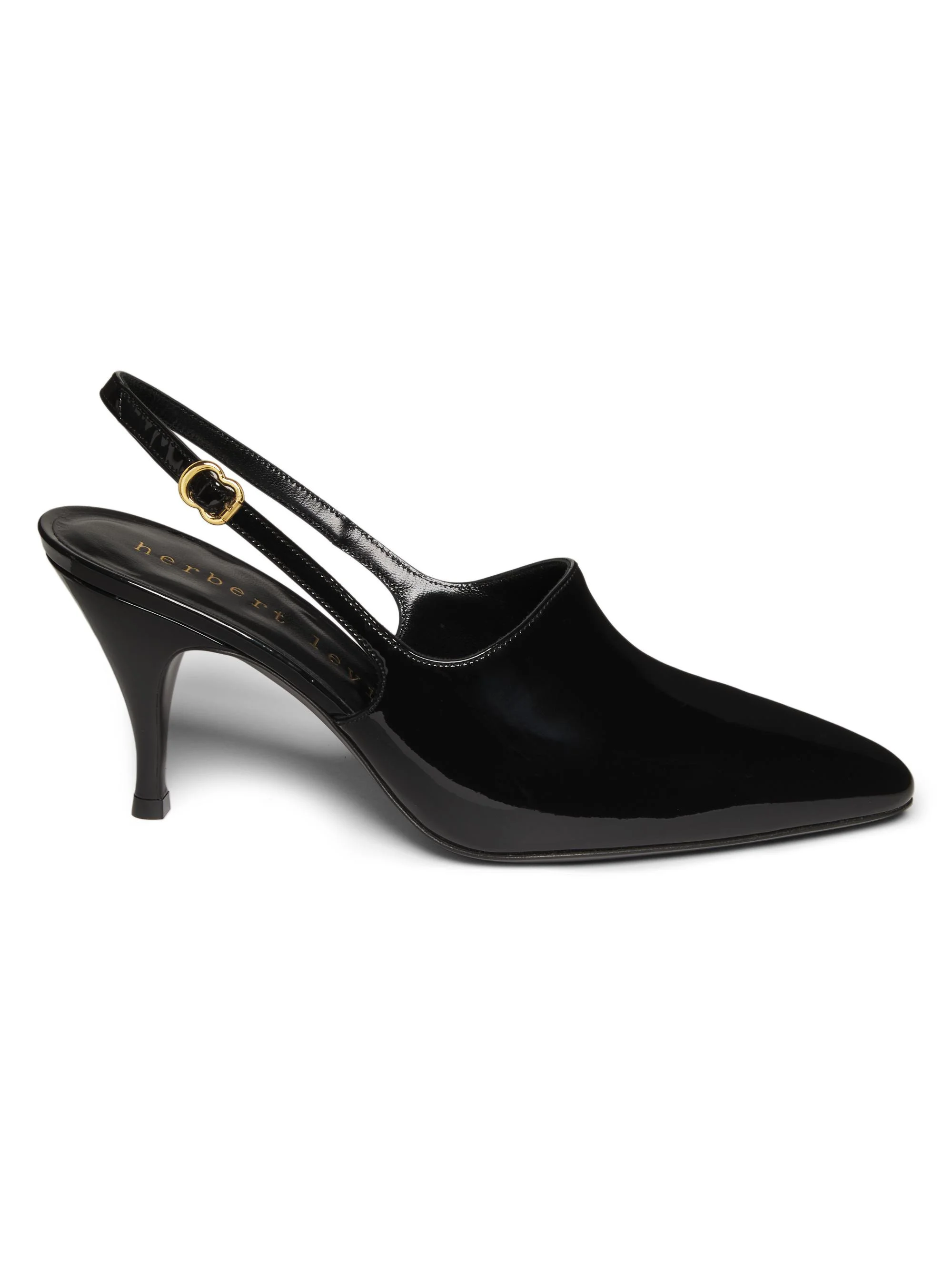Women's Cover-Up Patent Leather 80MM Slingbacks - Patent Calf Skin Black - 1
