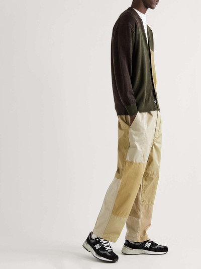 Comme des Garçons Homme Wide-Leg Pleated Patchwork Cotton-Twill Chinos outlook