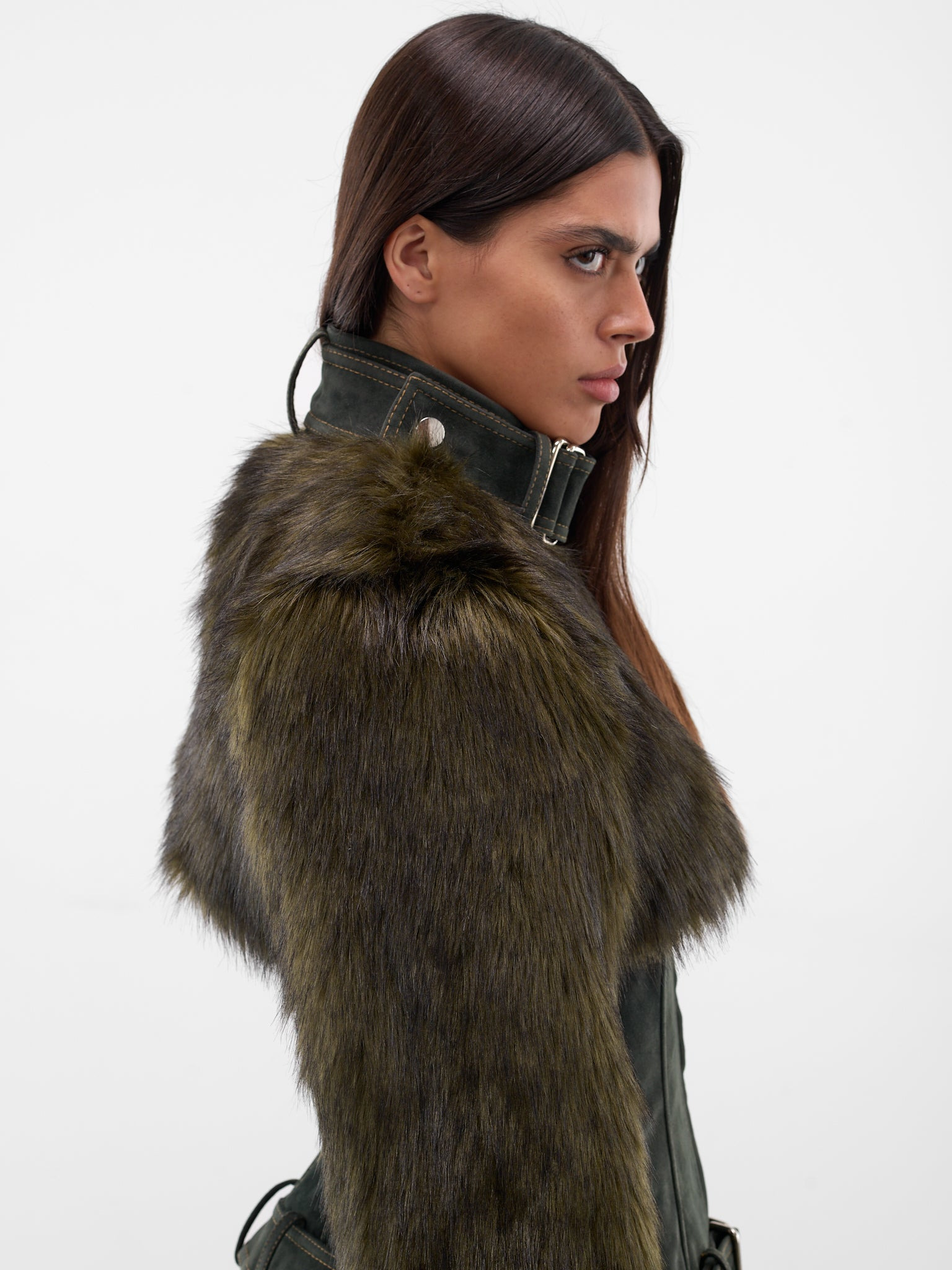 Hybrid Vegan Fur Corset Jacket - 5