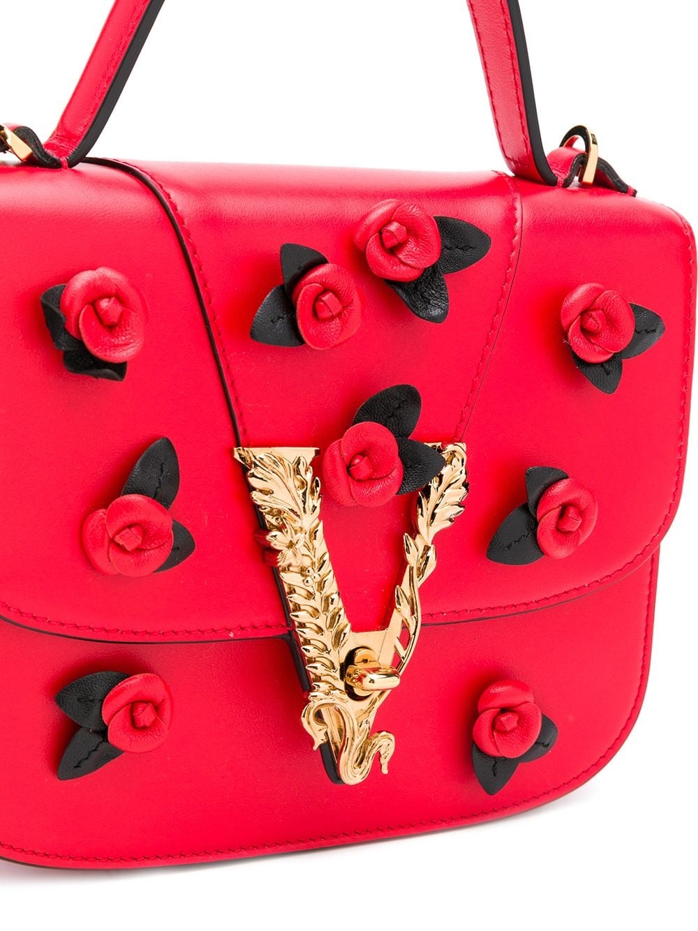 Virtus rose appliqué shoulder bag - 4