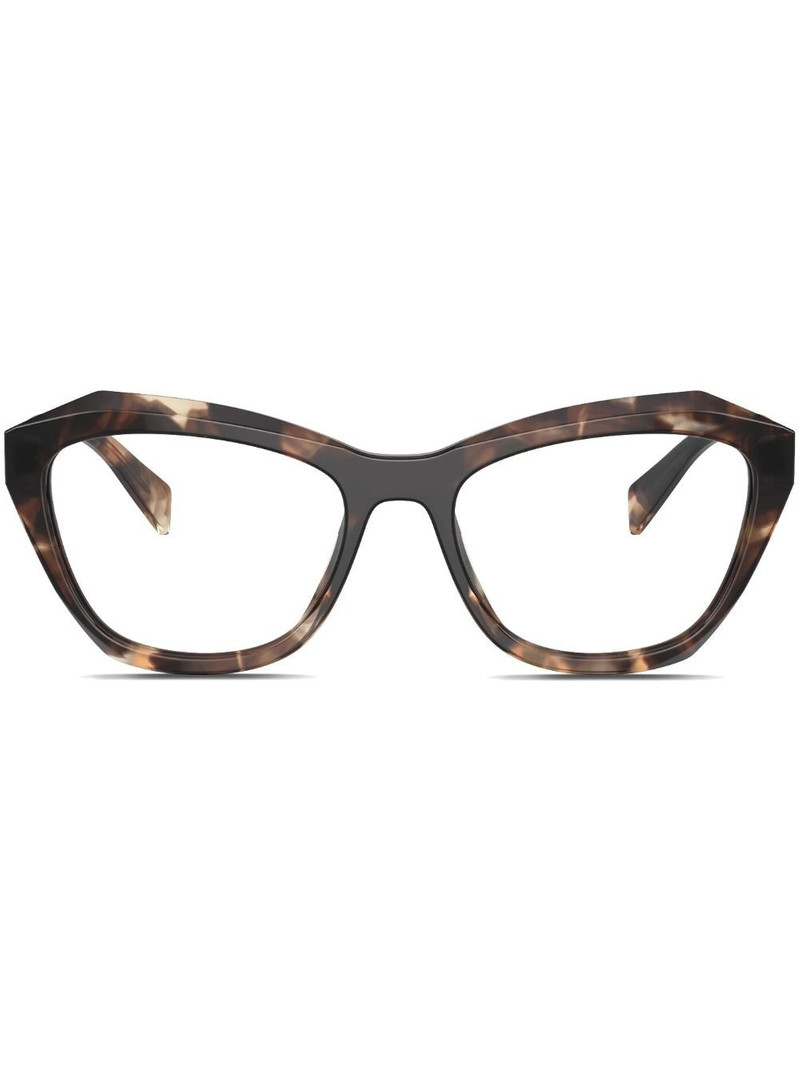 tortoiseshell geometric-frame glasses 1