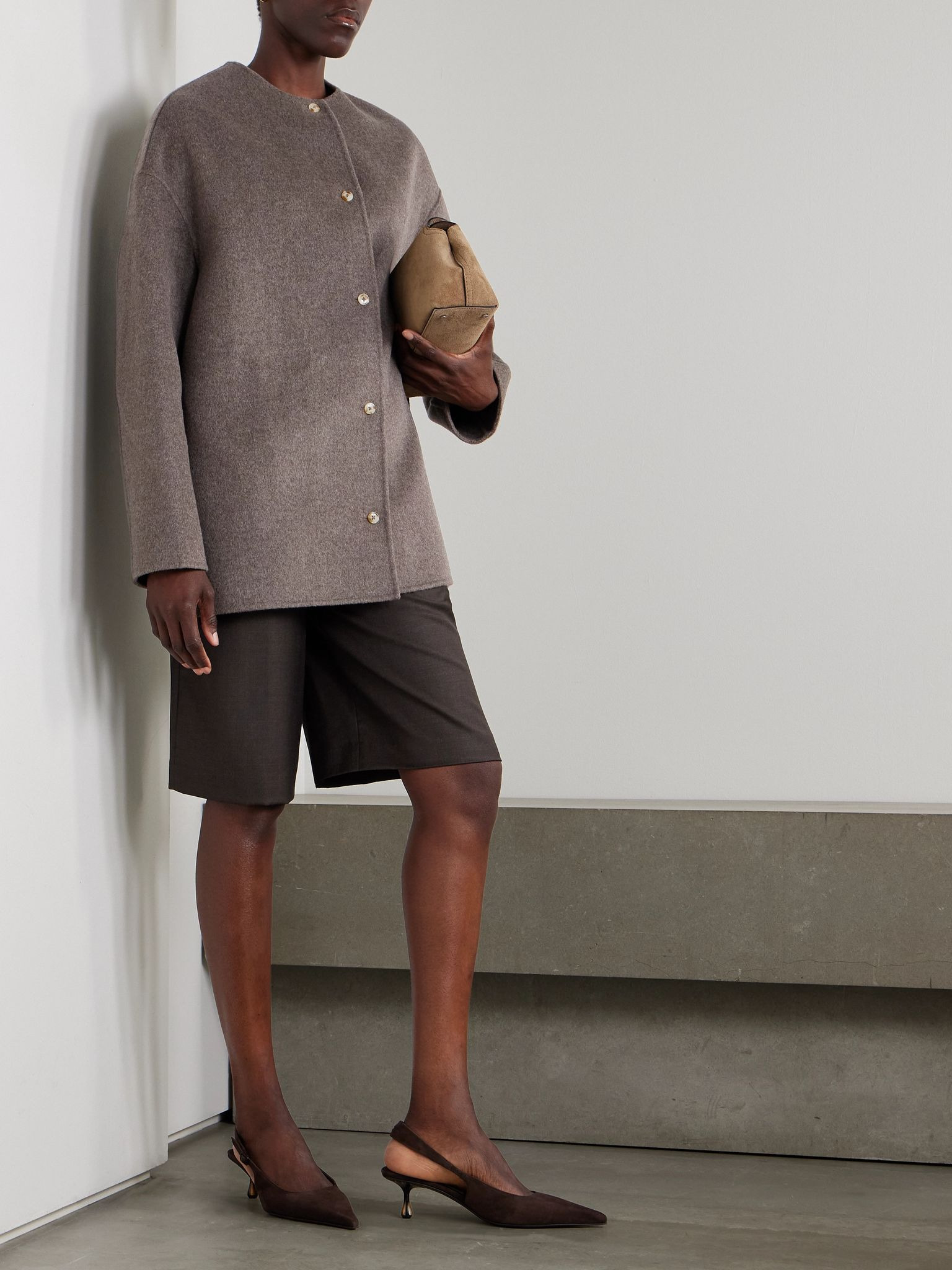 Dunne oversized wool and cashmere-blend jacket Taupe - 2