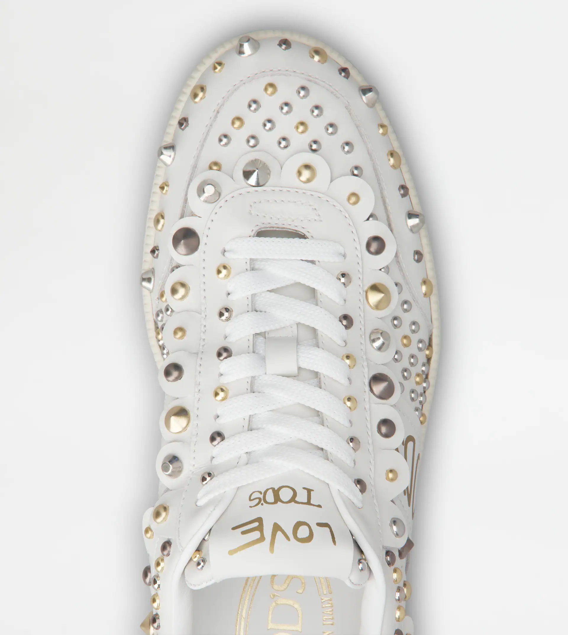 SNEAKERS IN LEATHER - WHITE - 4