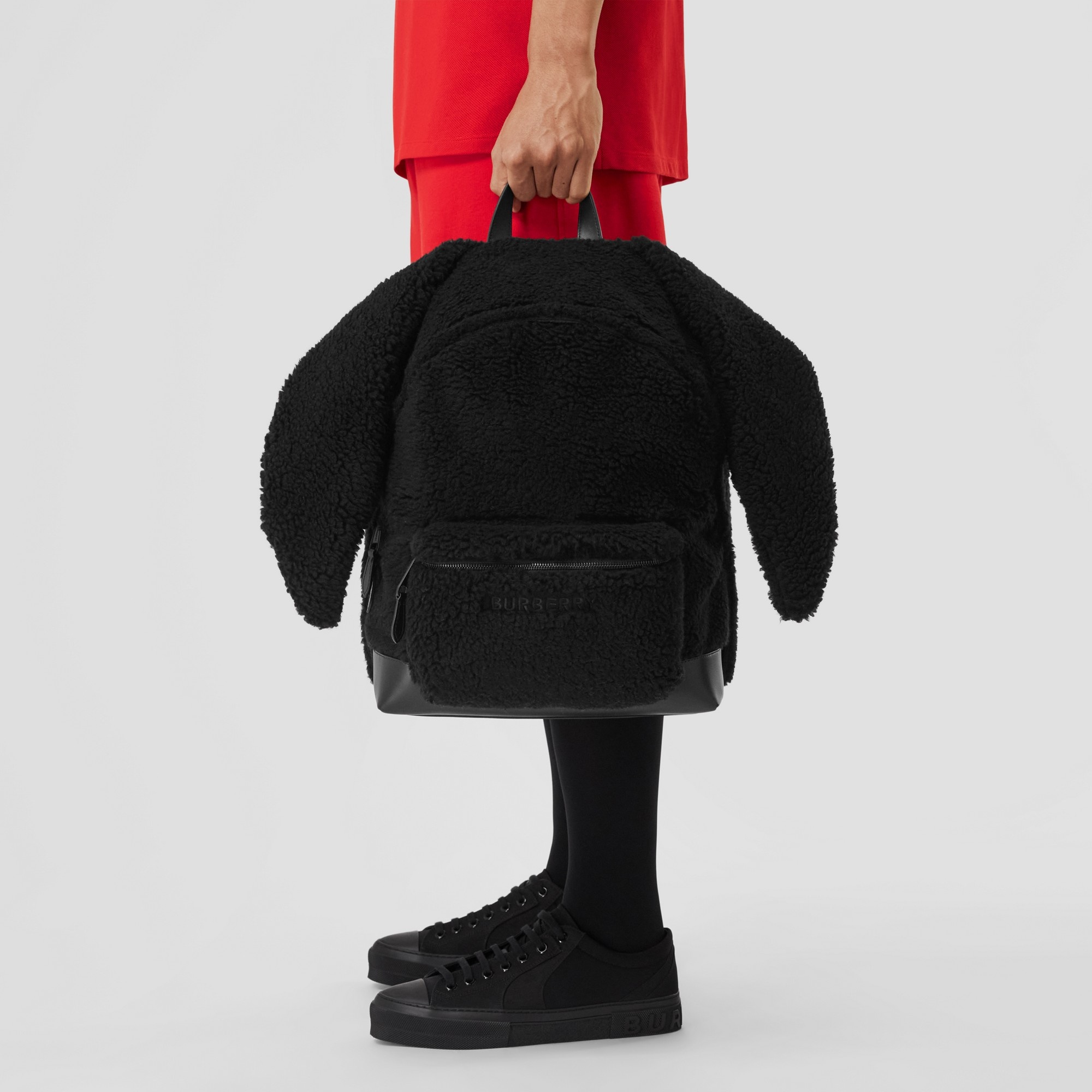 Rabbit Detail Fleece Backpack - 3