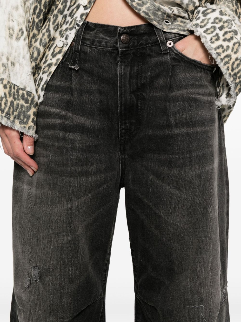 cropped wide-leg jeans - 5