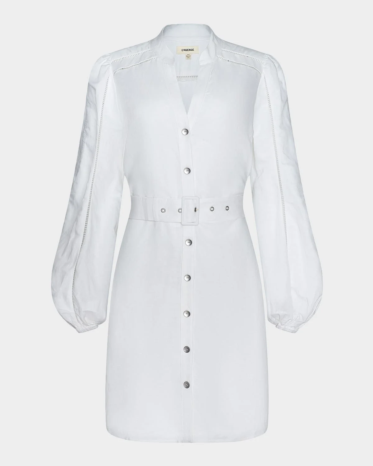 Kiersten Belted Lace-Inset Midi Dress - 1