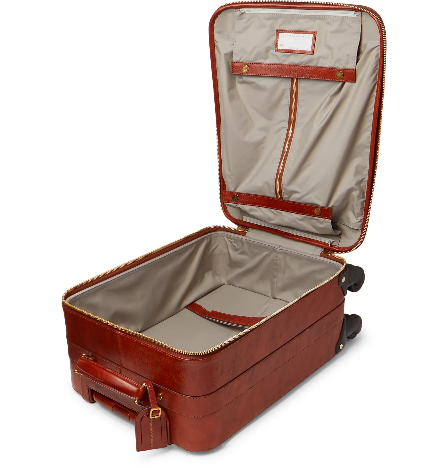 Burnished-Leather Carry-On Suitcase - 3