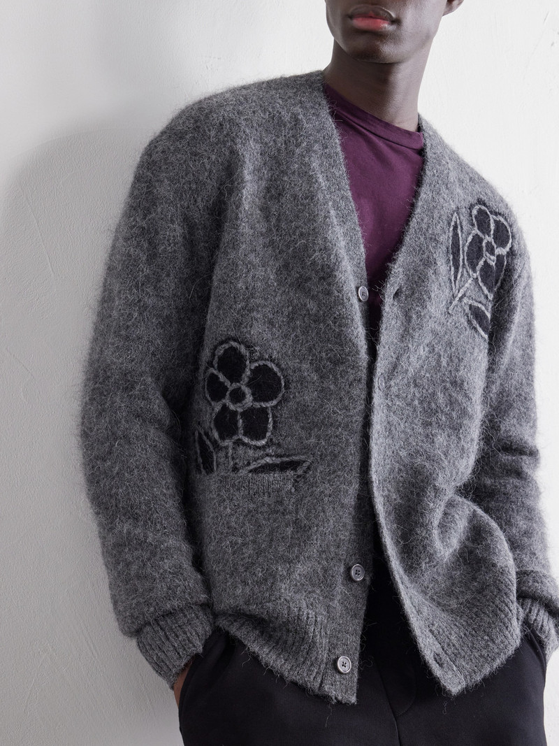 Kyle 60021 Embroidered Intarsia-Knit Brushed Alpaca-Blend Cardigan 5