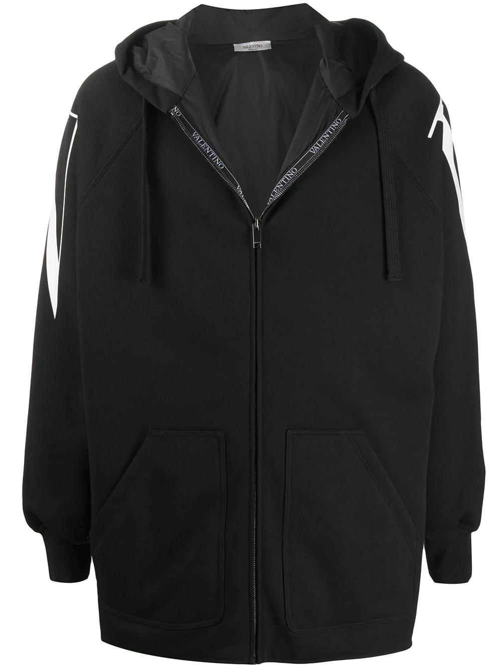 VLTN print hooded jacket - 1