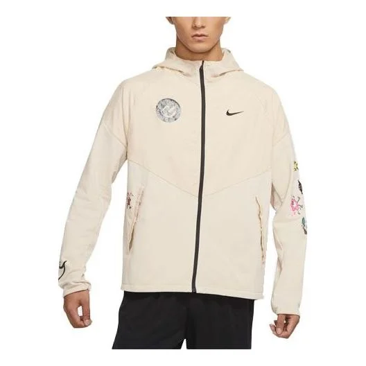 나이키 알파벳 만화 본 인쇄 Athleisure 캐주얼 스포츠 까마귀 재킷 황색 DO6975-206 - 1