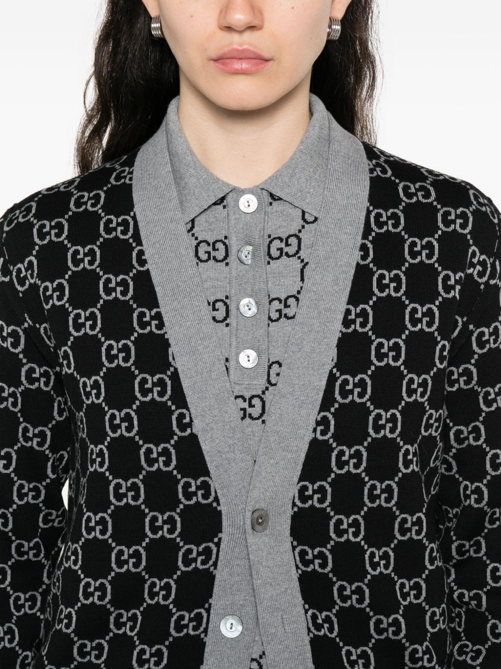GG-monogram cardigan - 6